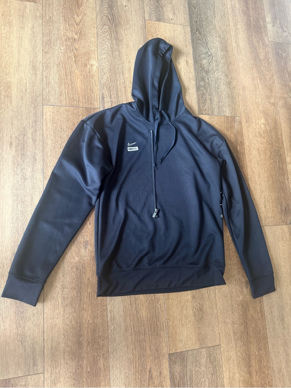 Nike Black Full-Zip Hooded Sweatshirt with Small Logo. Size S - Picture 2 of 8